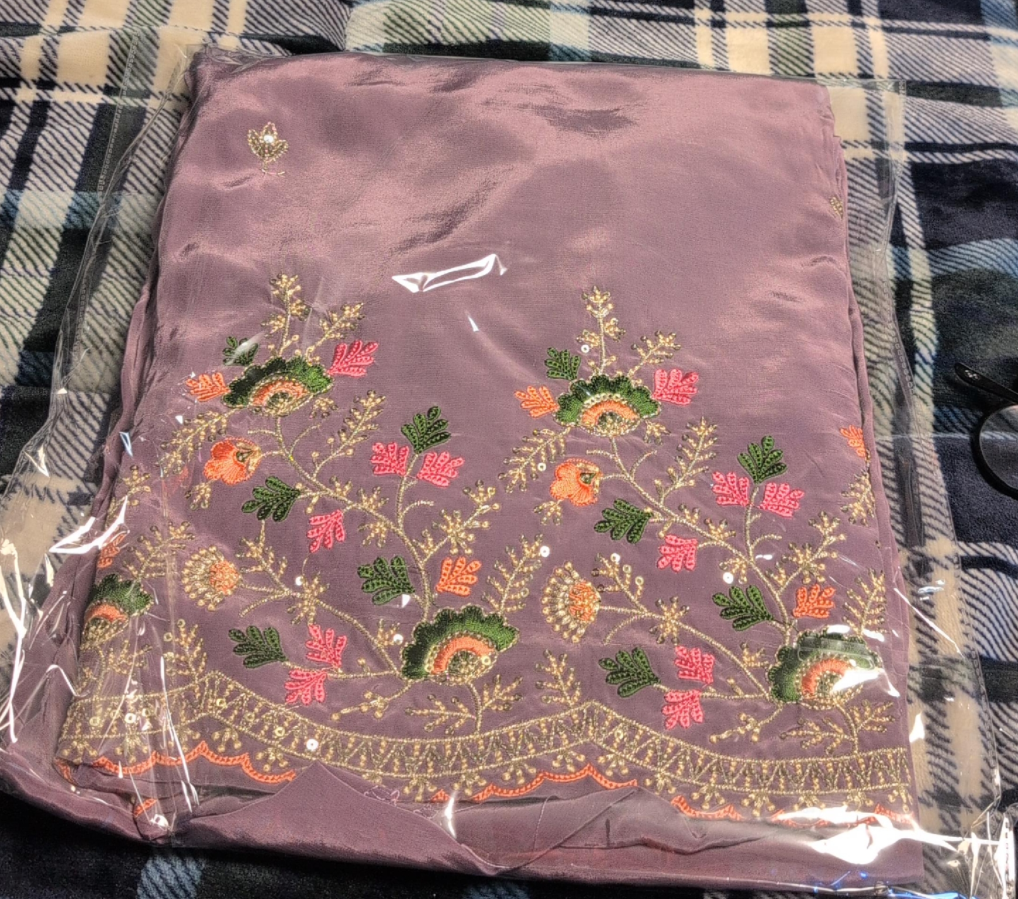 Embroidered Purple Salwar Kameez Dupatta