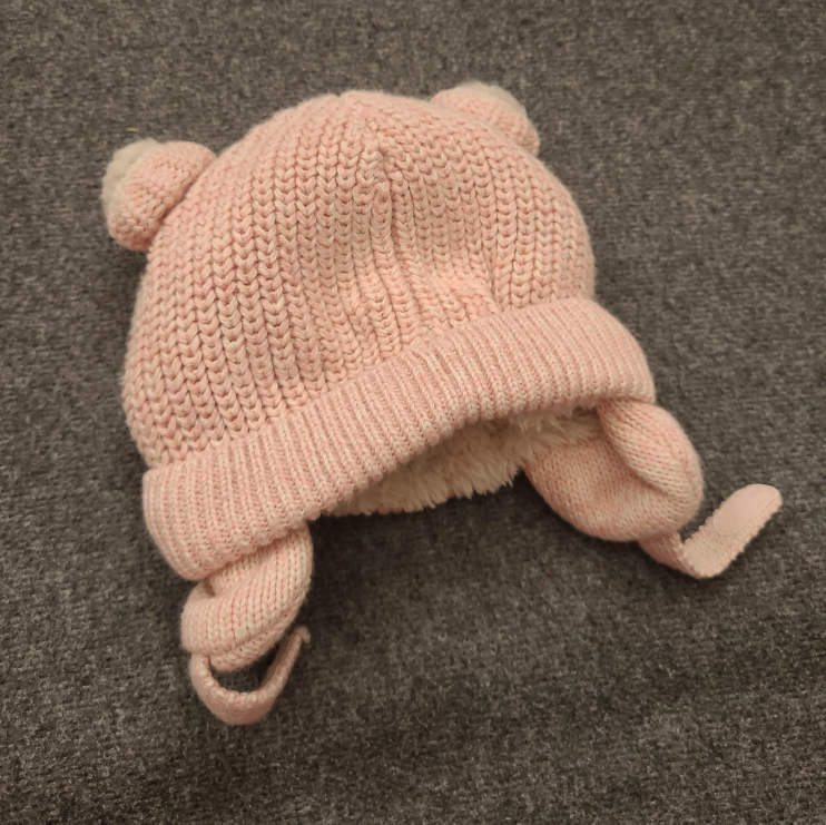 Gap Kids Pink Bear Hat 0-3 Months image indicator(1)