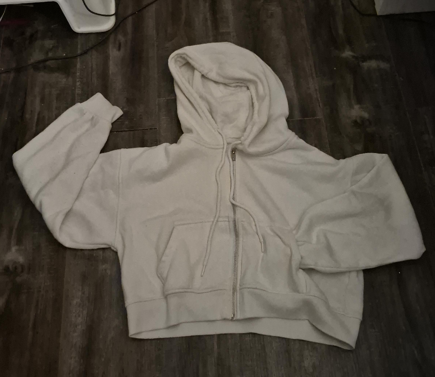 White Zip-Up Hoodie