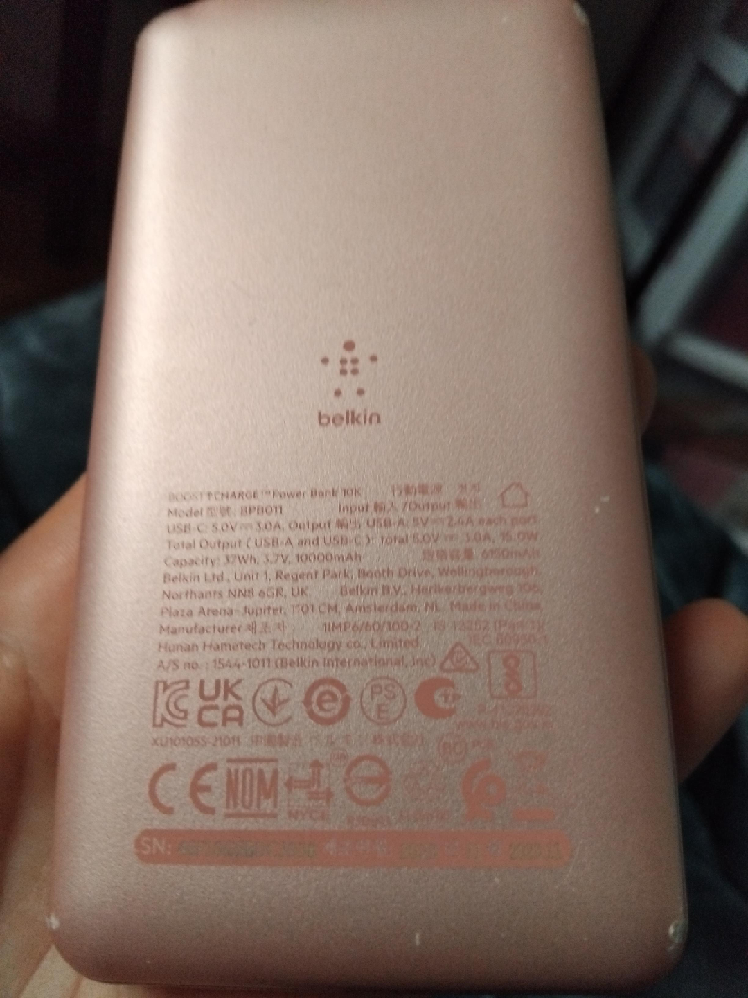 Belkin BOOST↑CHARGE™ Power Bank 10K Pink image indicator(3)