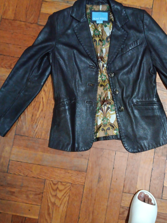 Nine West Black Leather Blazer