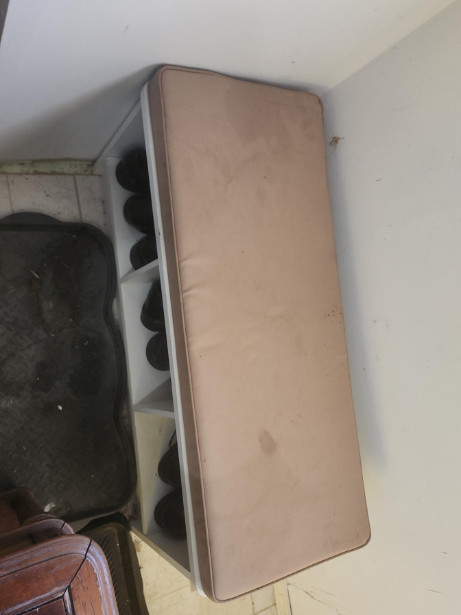 Cushioned Bench with Shoe Rack thumbnail