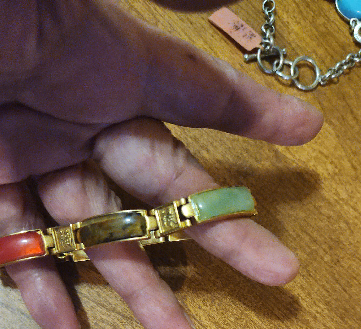 Vintage Gold Tone Multi-Stone Bracelet thumbnail