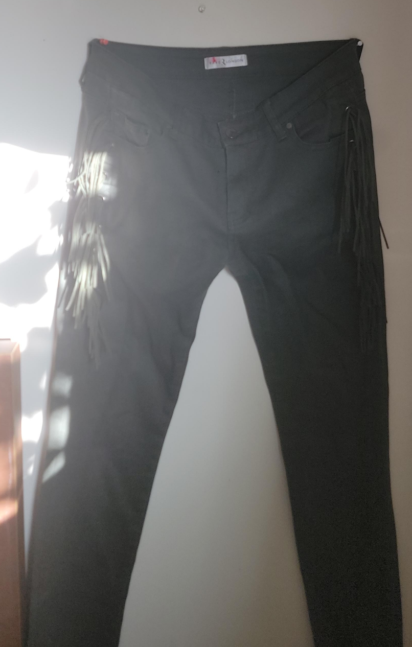 R2 London Black Fringe Jeans thumbnail