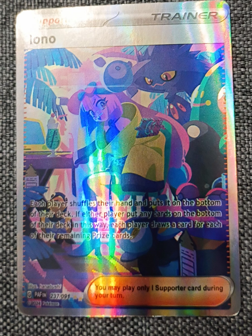 Iono Trainer Pokemon Card PAFEN 237/091 thumbnail