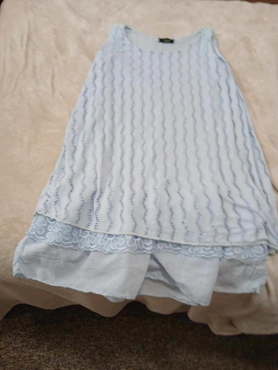 Blue Sleeveless Top made in Italy.