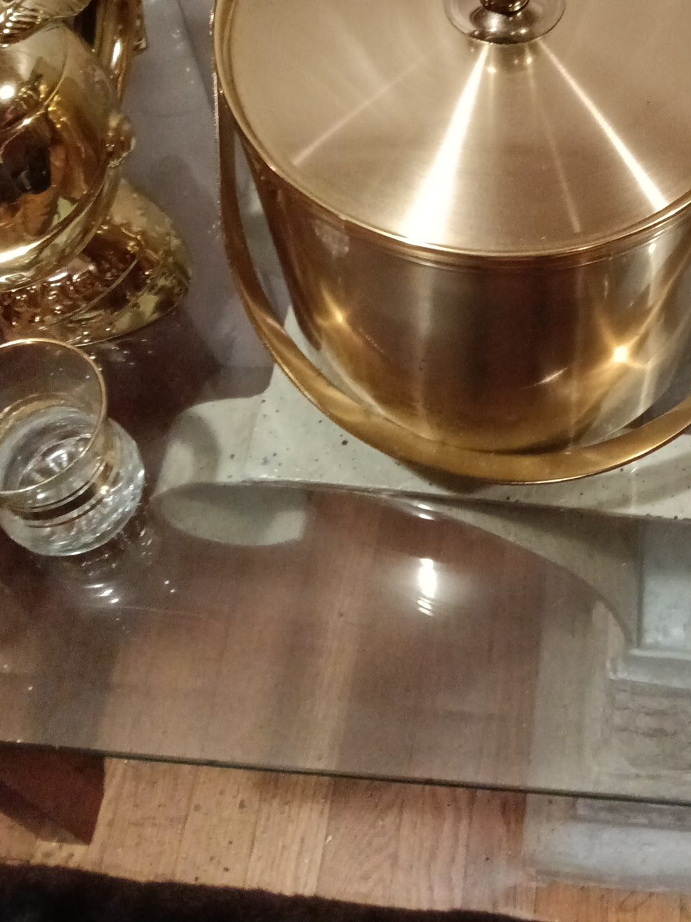 Vintage Gold-Colored Ice Bucket thumbnail
