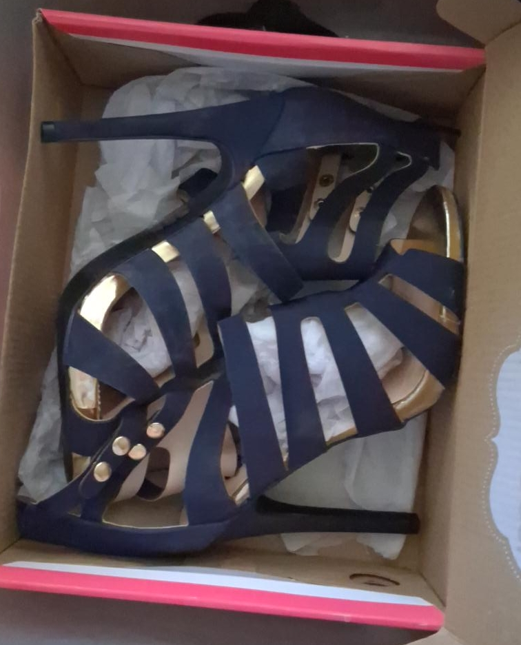 Glee-24 Navy Nubuck Heels, Size 9 thumbnail