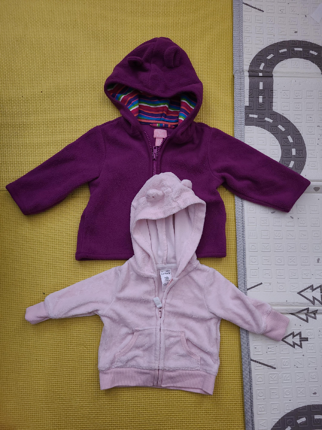 Carter's Baby Hoodies - Purple & Pink, NB thumbnail