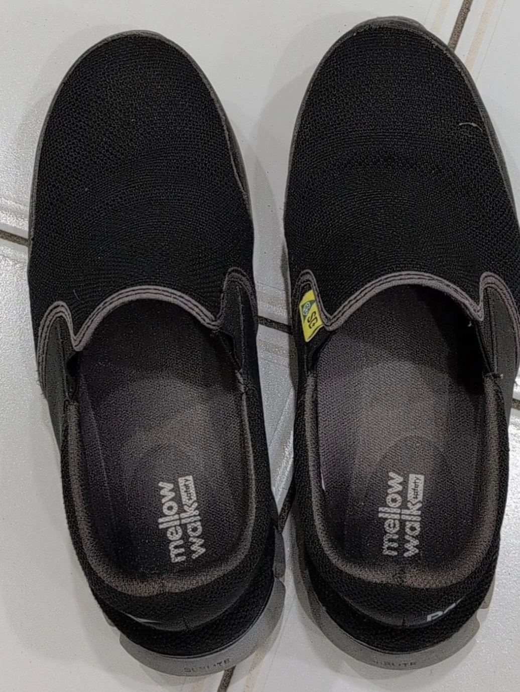 Mellow Walk Safety Black Slip-On Shoes thumbnail