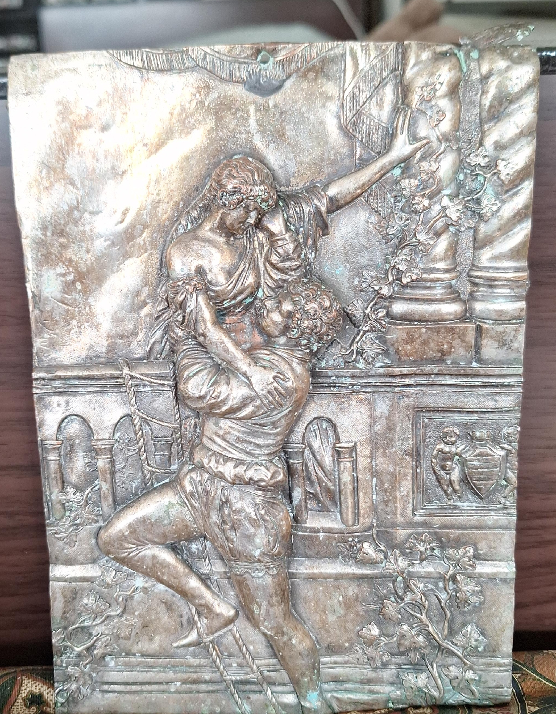 Vintage Metal Relief Plaque