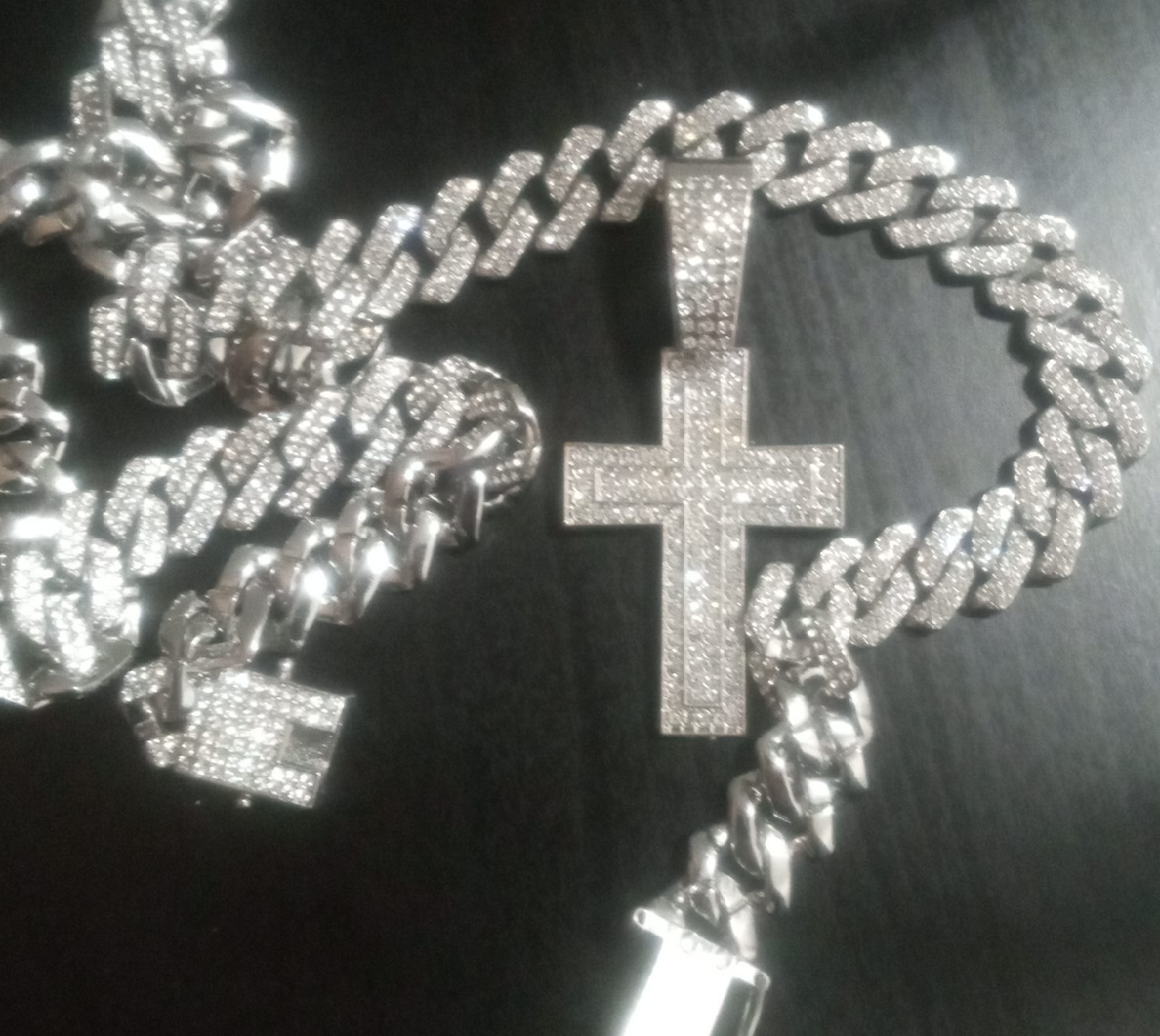 Silver-tone Chain with Cross Pendant
