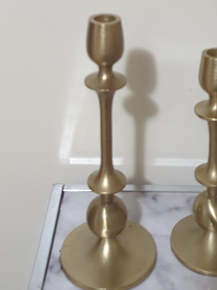 Gold Candlestick Holders - Set of 2 thumbnail