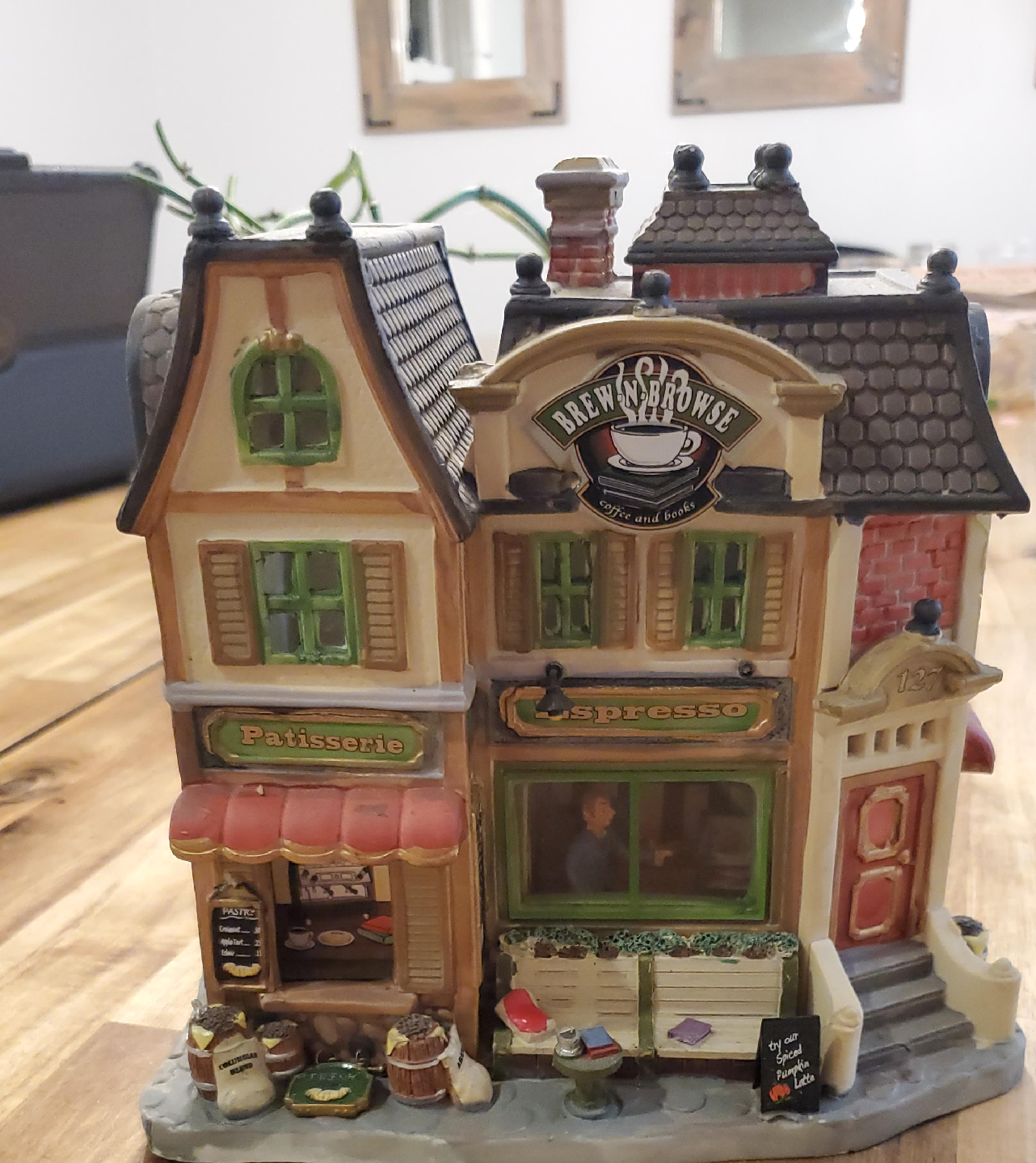 Brew & Browse Coffee Shop Village Collectible thumbnail