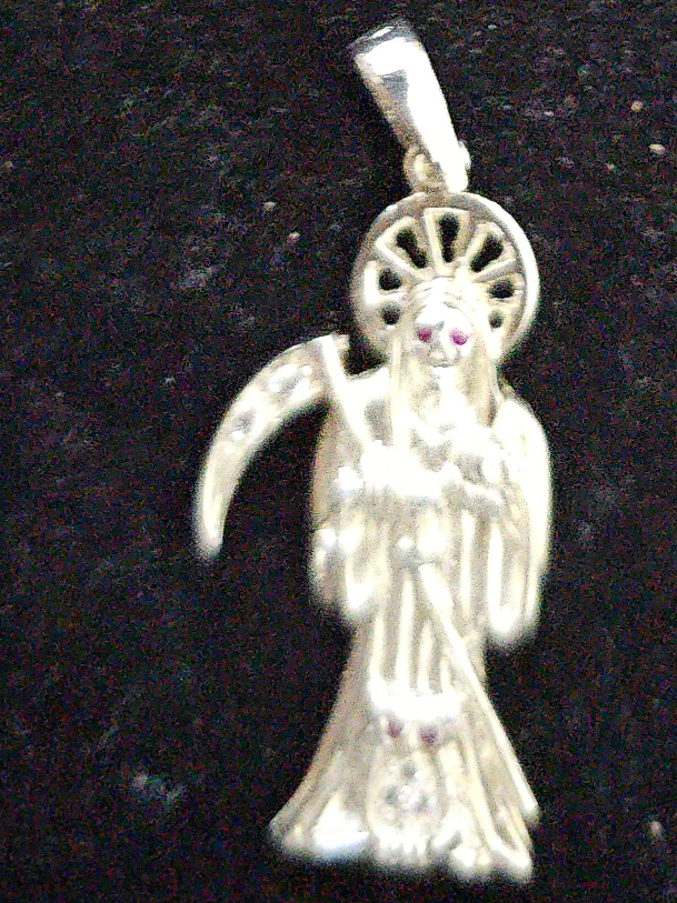 Santa Muerte Silver Pendant thumbnail