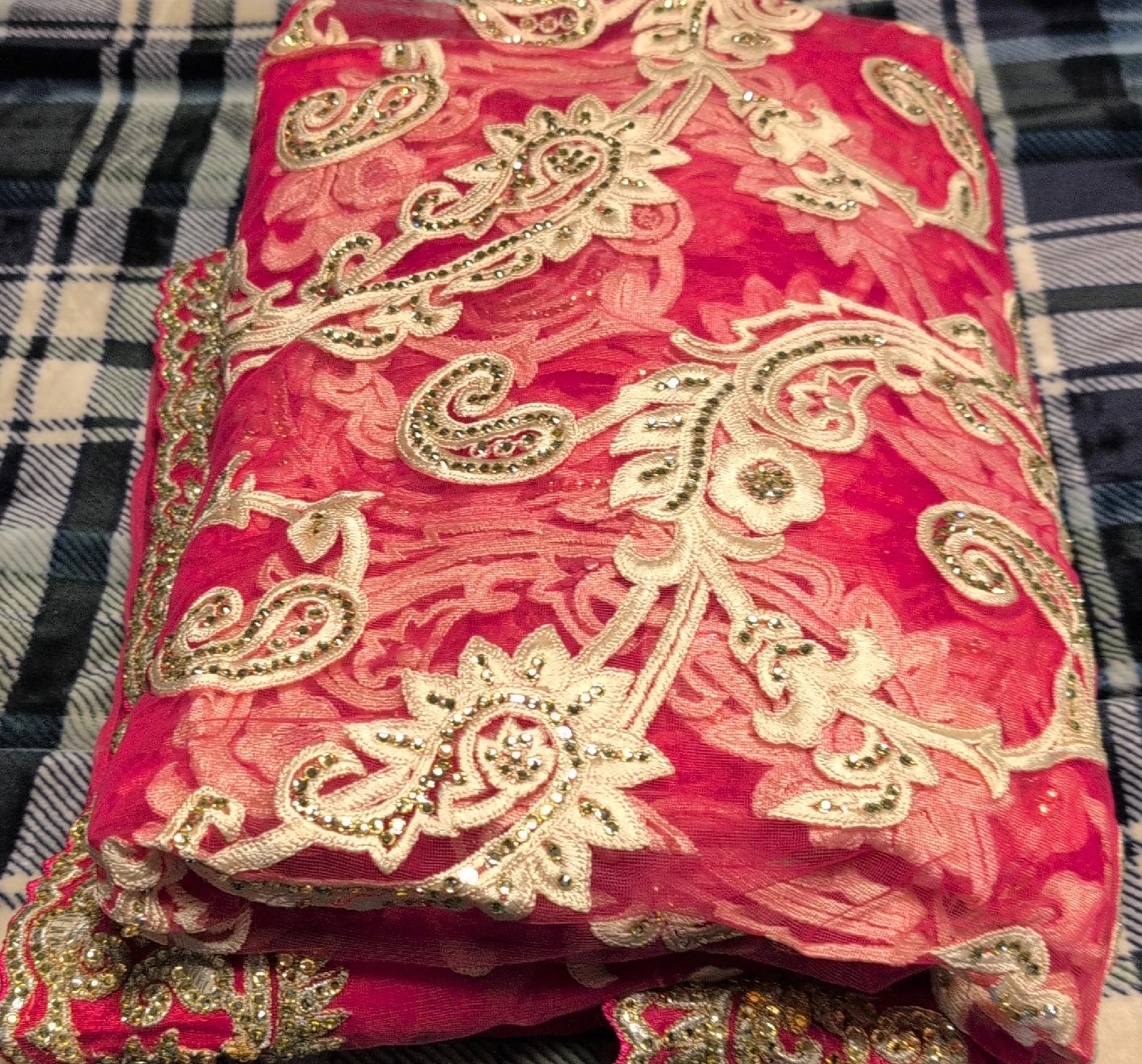 Pink Embellished Saree thumbnail