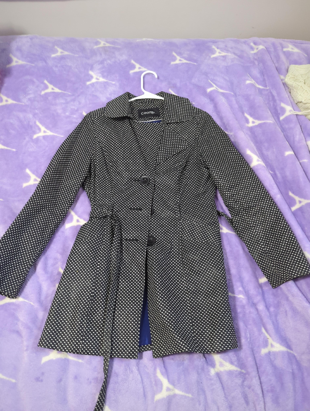 George Black & White Polka Dot Fall Coat - S/P thumbnail