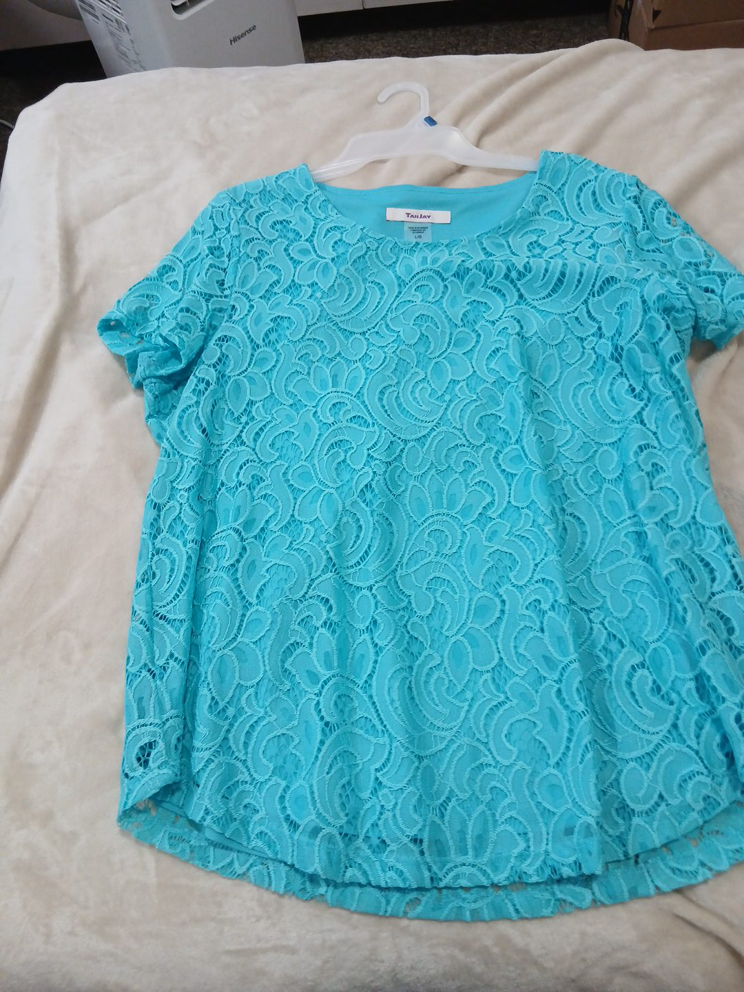 TanJay Turquoise Lace Top - Size L