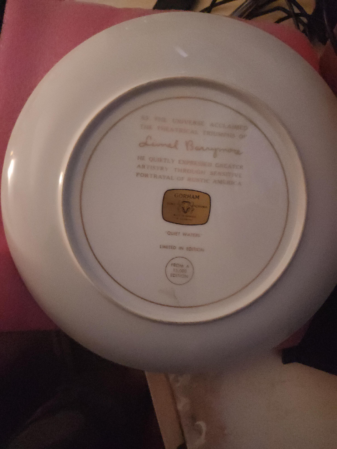 Gorham Limited Edition "Quiet Waters" Plate thumbnail