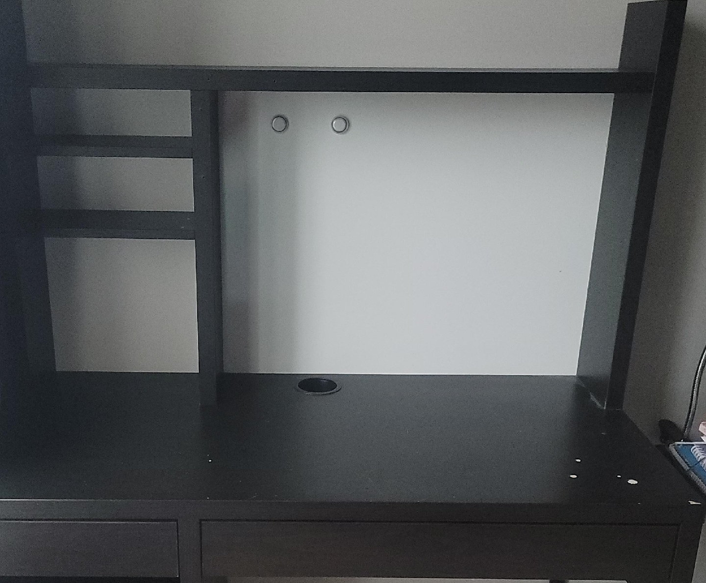 Black Desk with Shelves