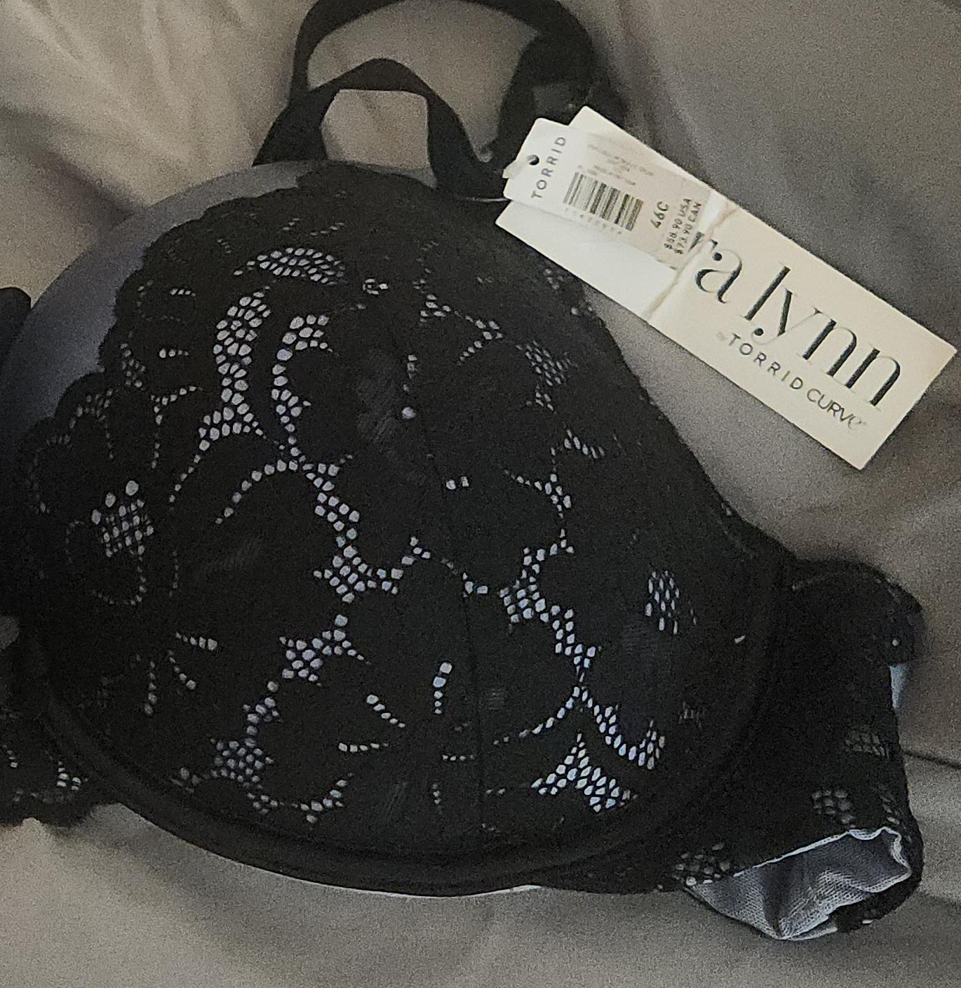 Torrid Curve Bra, Black Lace, Size 44C thumbnail