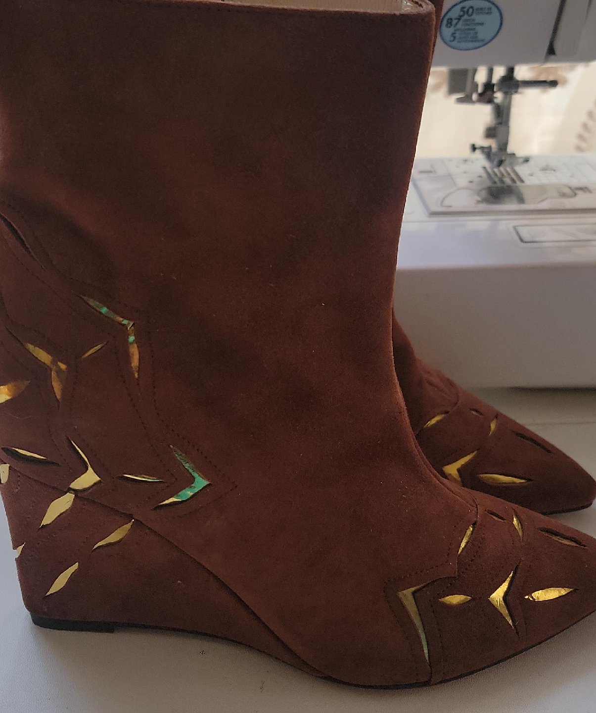 Frye Brown Suede Wedge Ankle Boots - Size 5 thumbnail