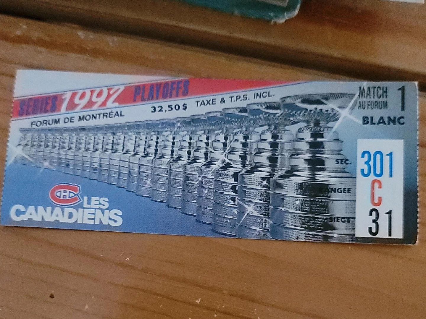 Montreal Canadiens 1992 Playoffs Ticket thumbnail