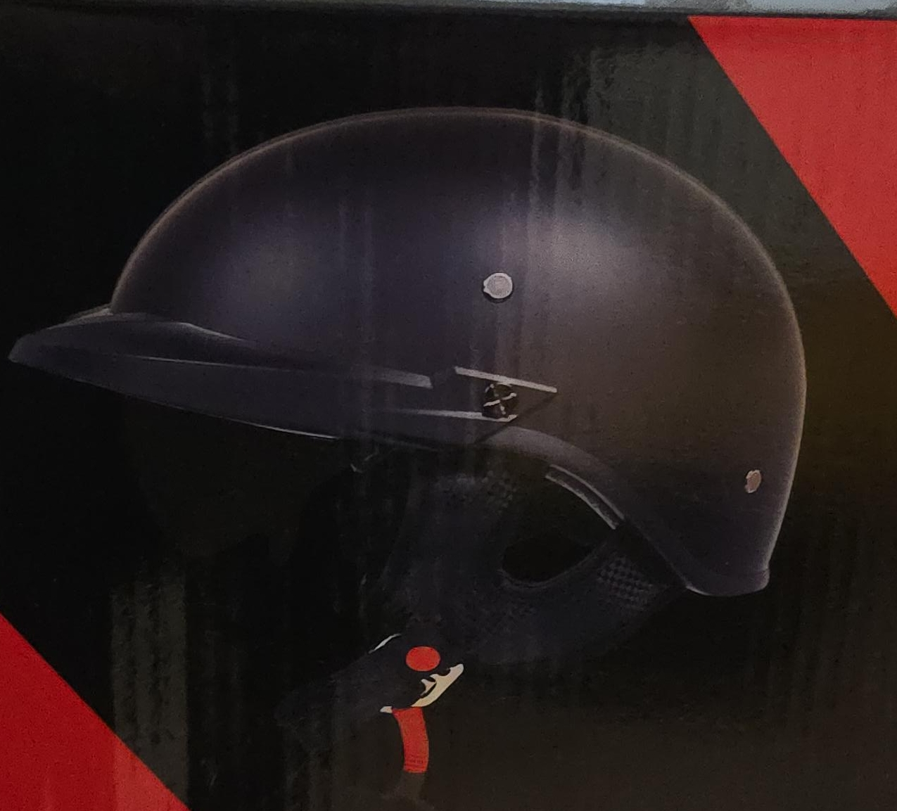 Virtue MD-513-T Motorcycle Half Helmet - Matte Black, Size M thumbnail