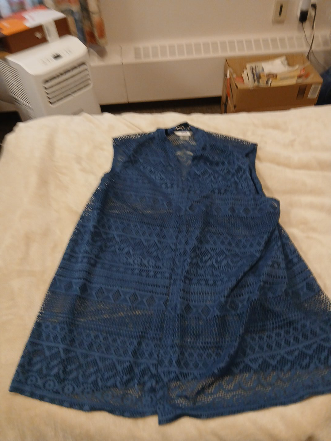 Blue Sleeveless Lace Vest image indicator(1)