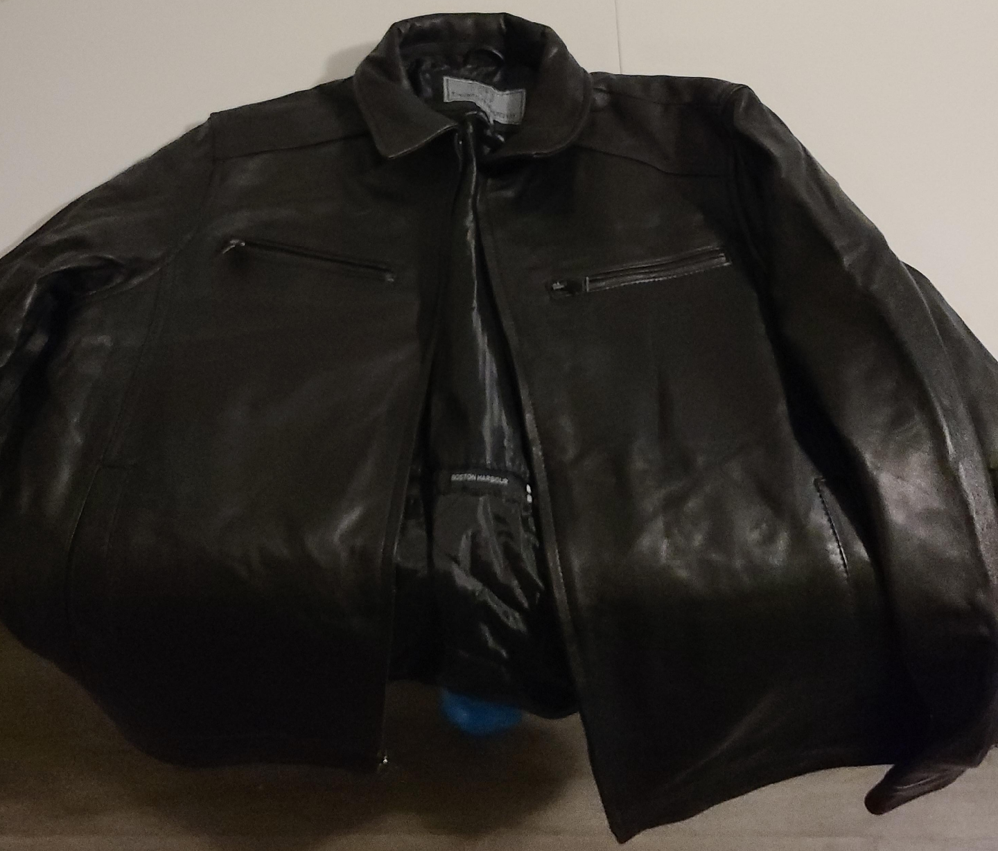 Boston Harbour Black Leather Jacket thumbnail