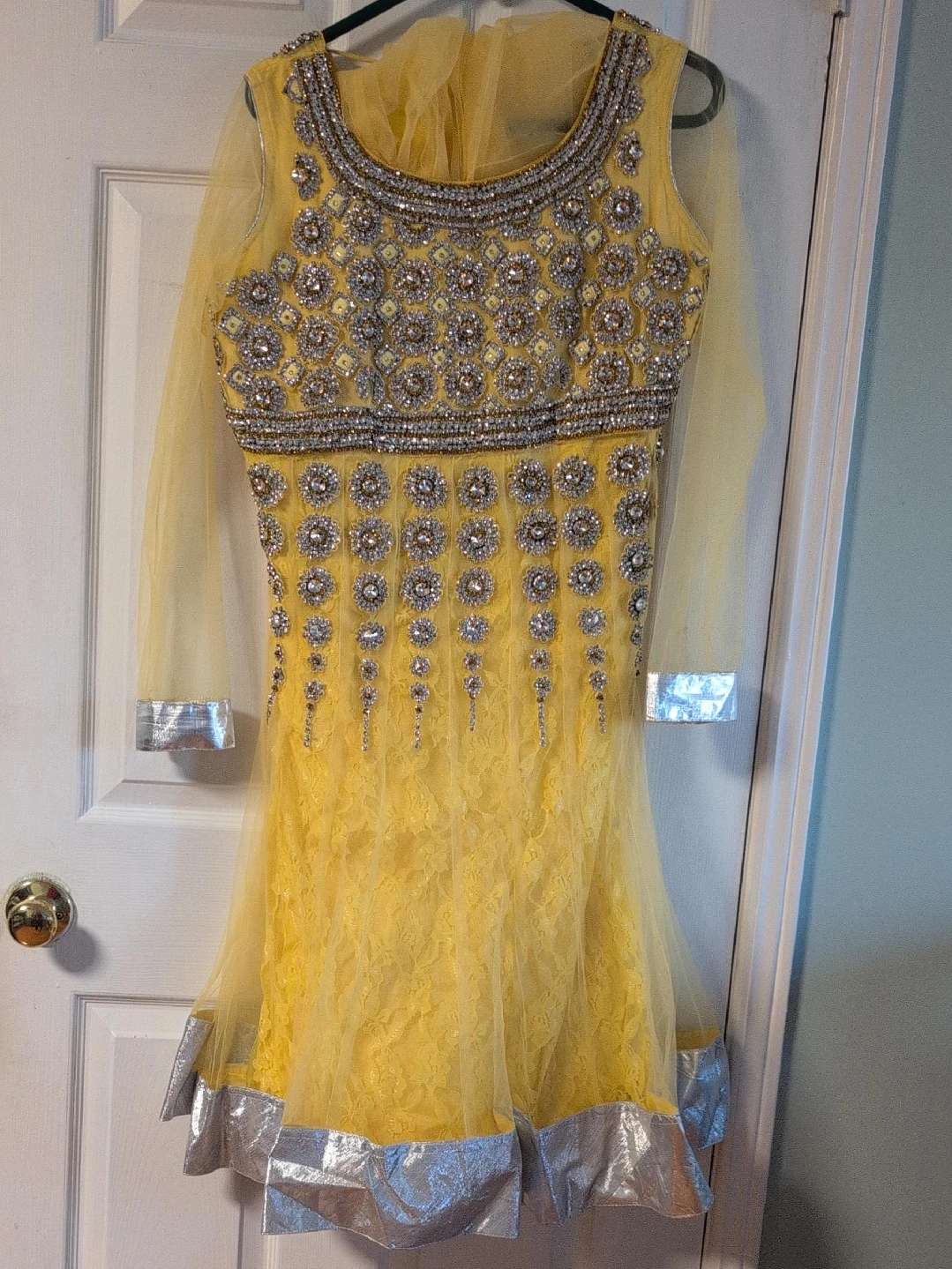 Yellow Embroidered Indian Dress thumbnail