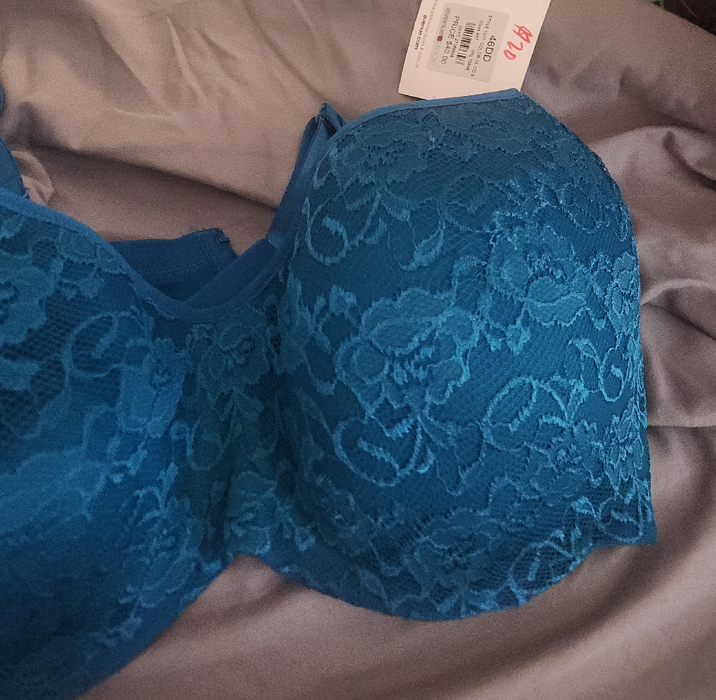 Avenue Body 46DD Bra - Teal Lace thumbnail