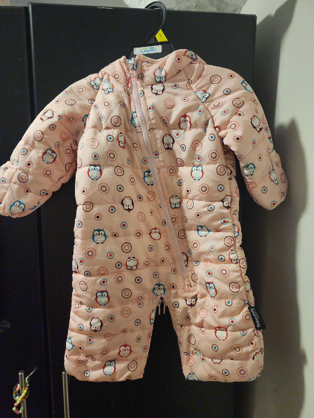 Baby Pink Owl Snowsuit 🧡 thumbnail
