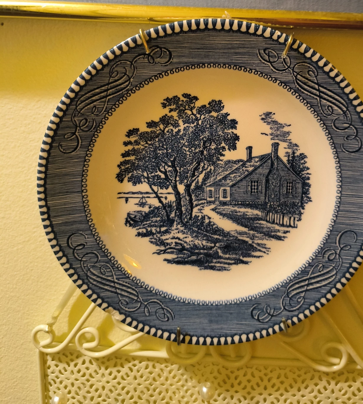 Vintage Blue and White Decorative Plate
