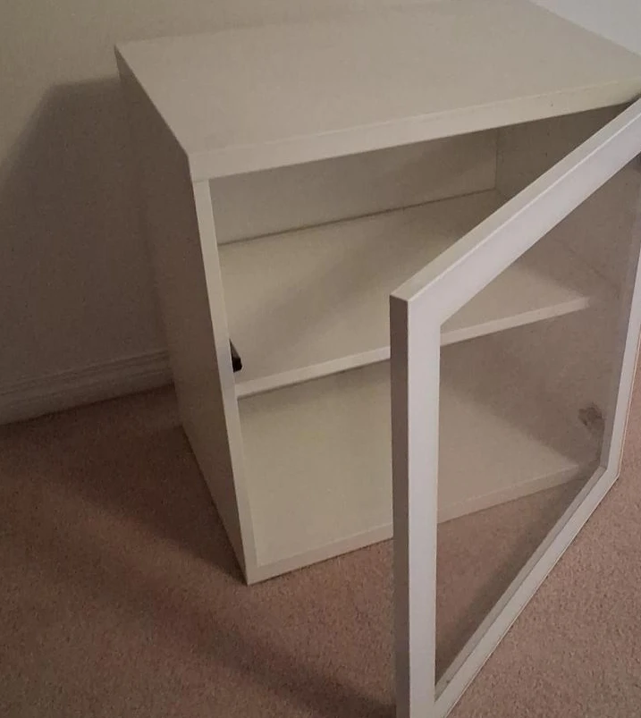 White Cabinet with Glass Door