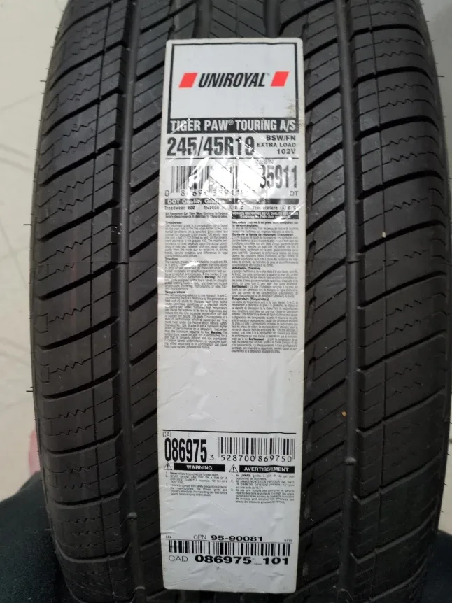 2 Uniroyal Tiger Paw Touring A/S 245/45R19 Tire