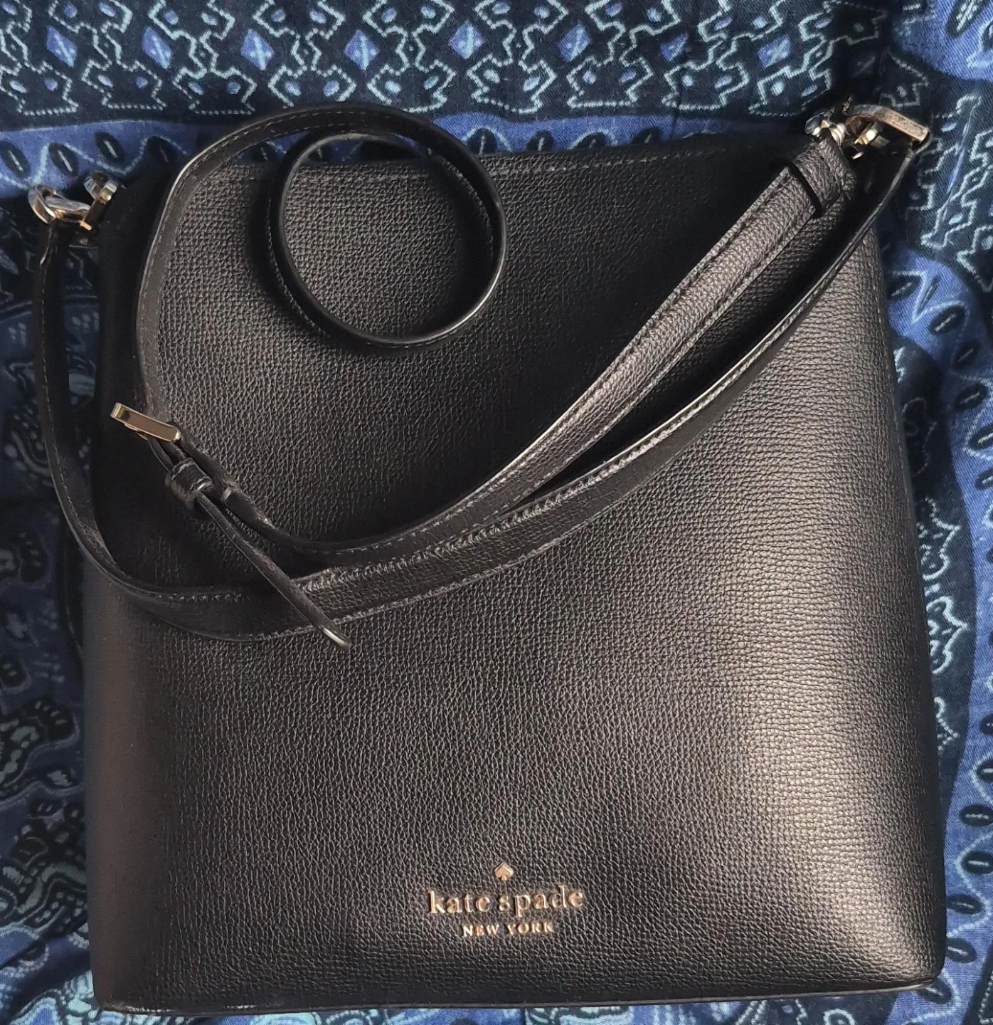 Kate Spade Black Leather Bucket Bag
