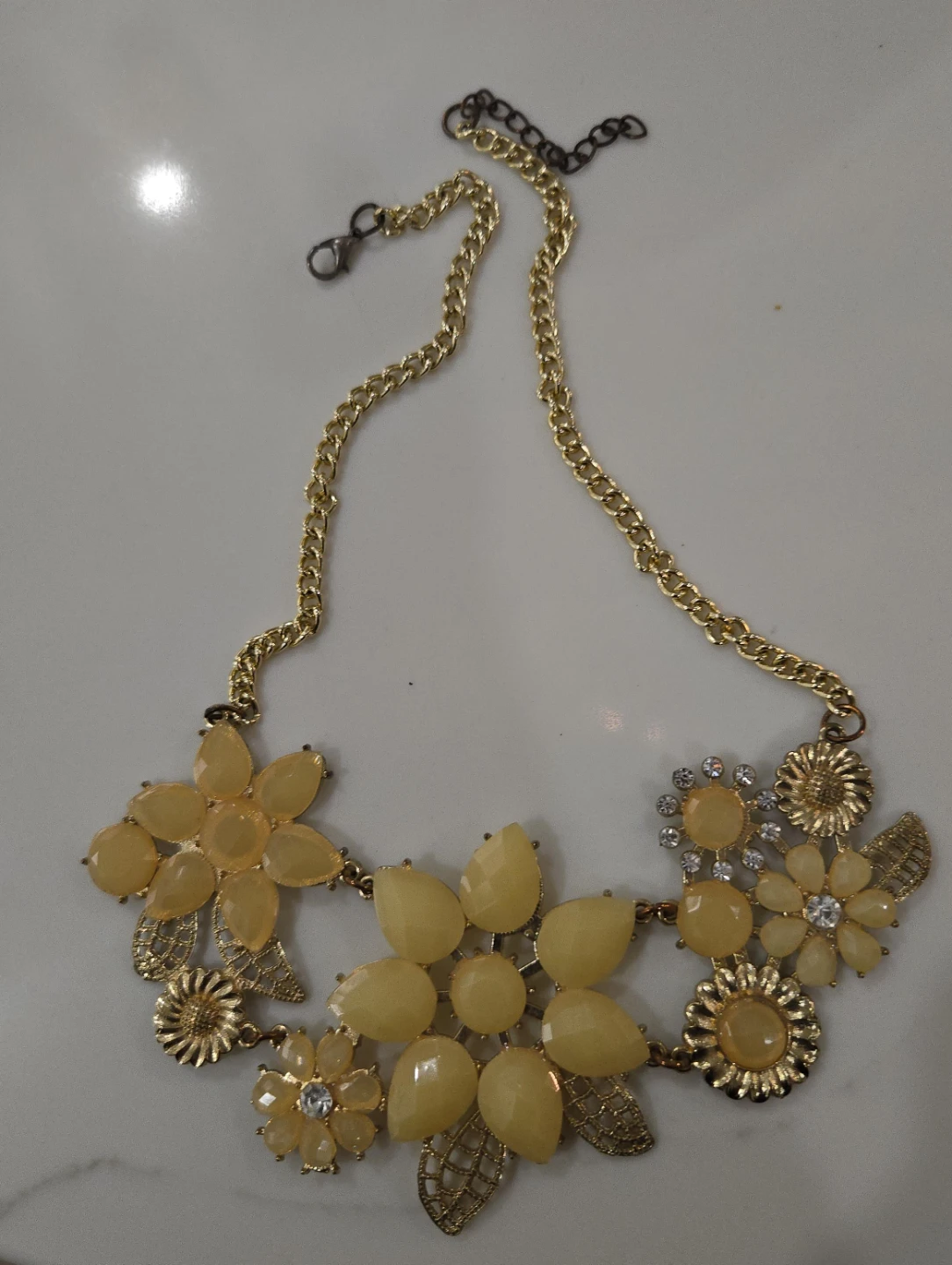 Floral Statement Necklace - Gold & Yellow image indicator(1)