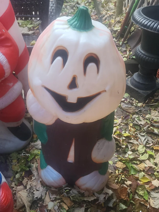 Vintage Halloween Blow Mold Pumpkin Figure