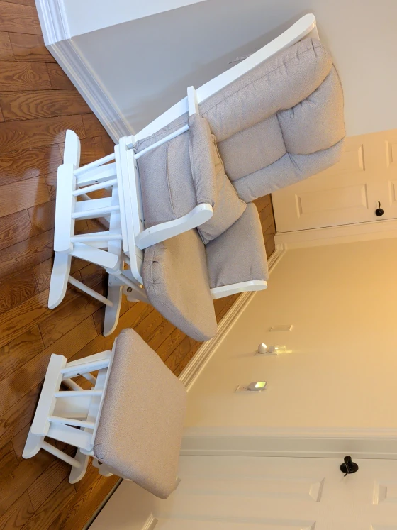 Glider Rocking Chair with Ottoman - Beige