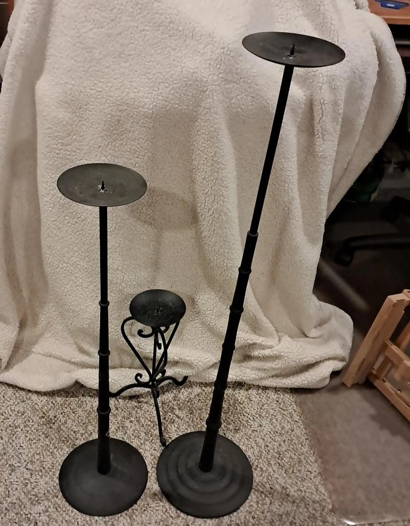 Metal Candle Holders - Set of 3