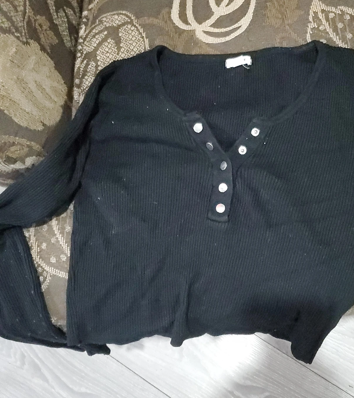 Garage Black Long Sleeve Top - Size M