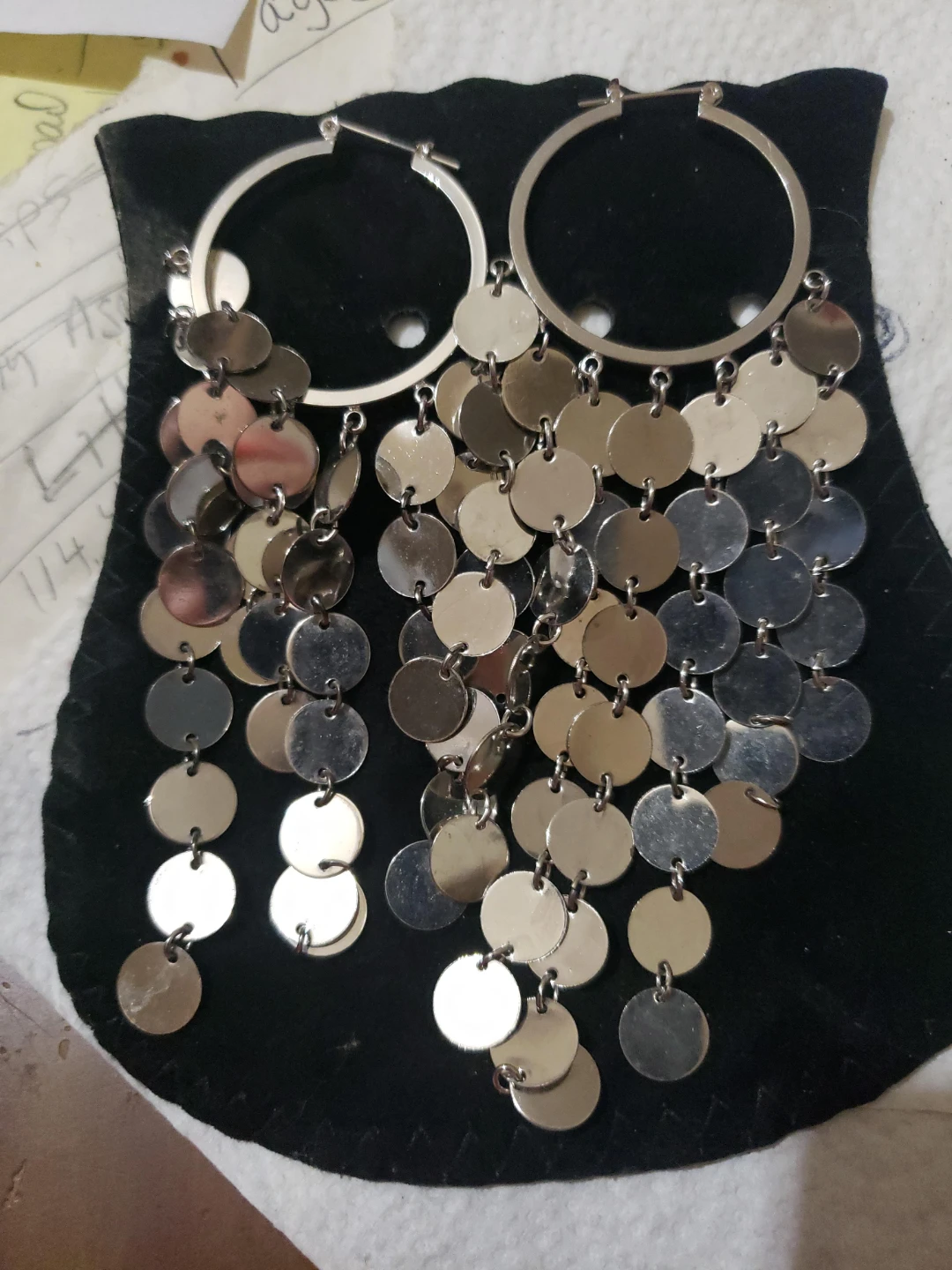 Silver Tone Hoop Dangle Earrings - photo 2