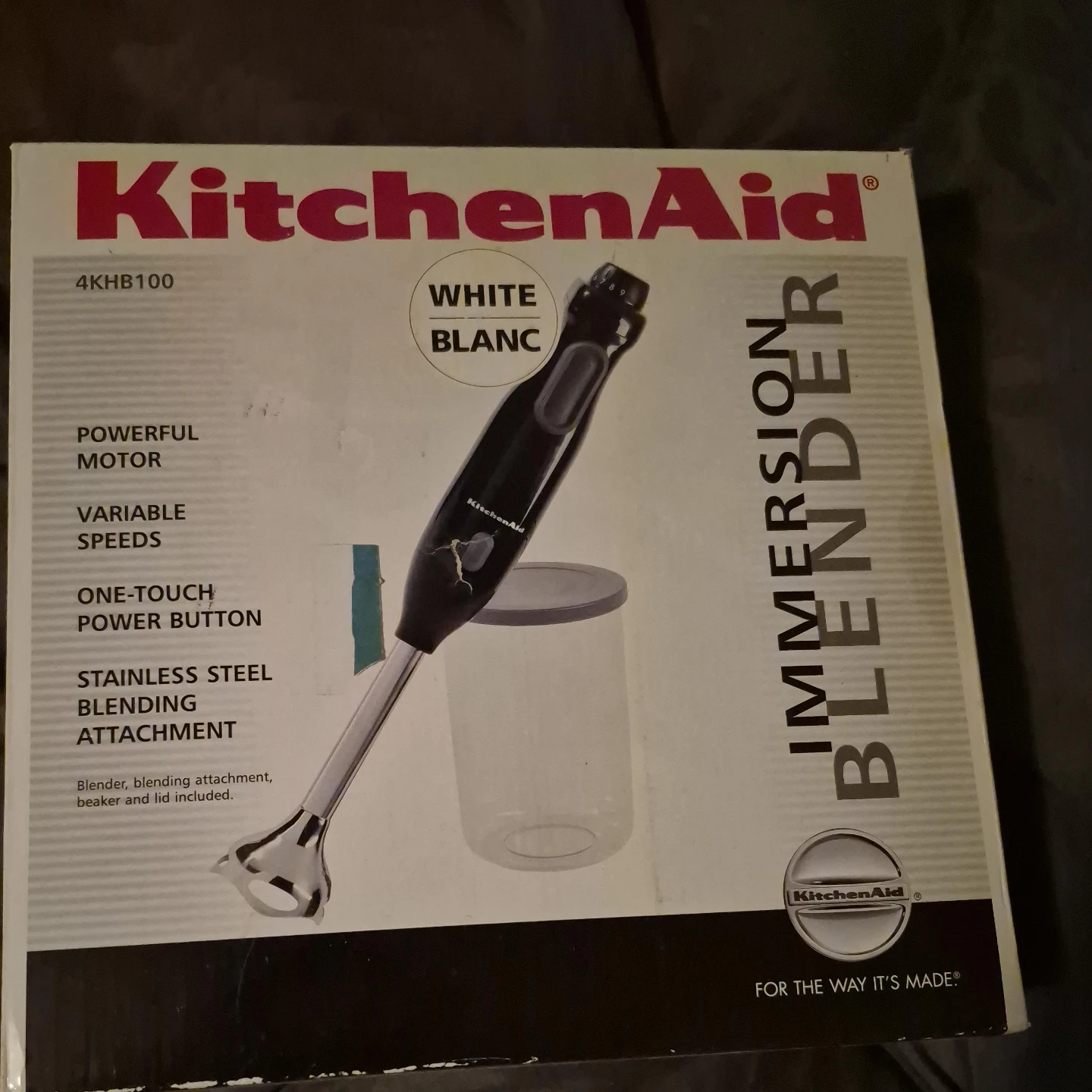 KitchenAid 4KHB100 Immersion Blender - White