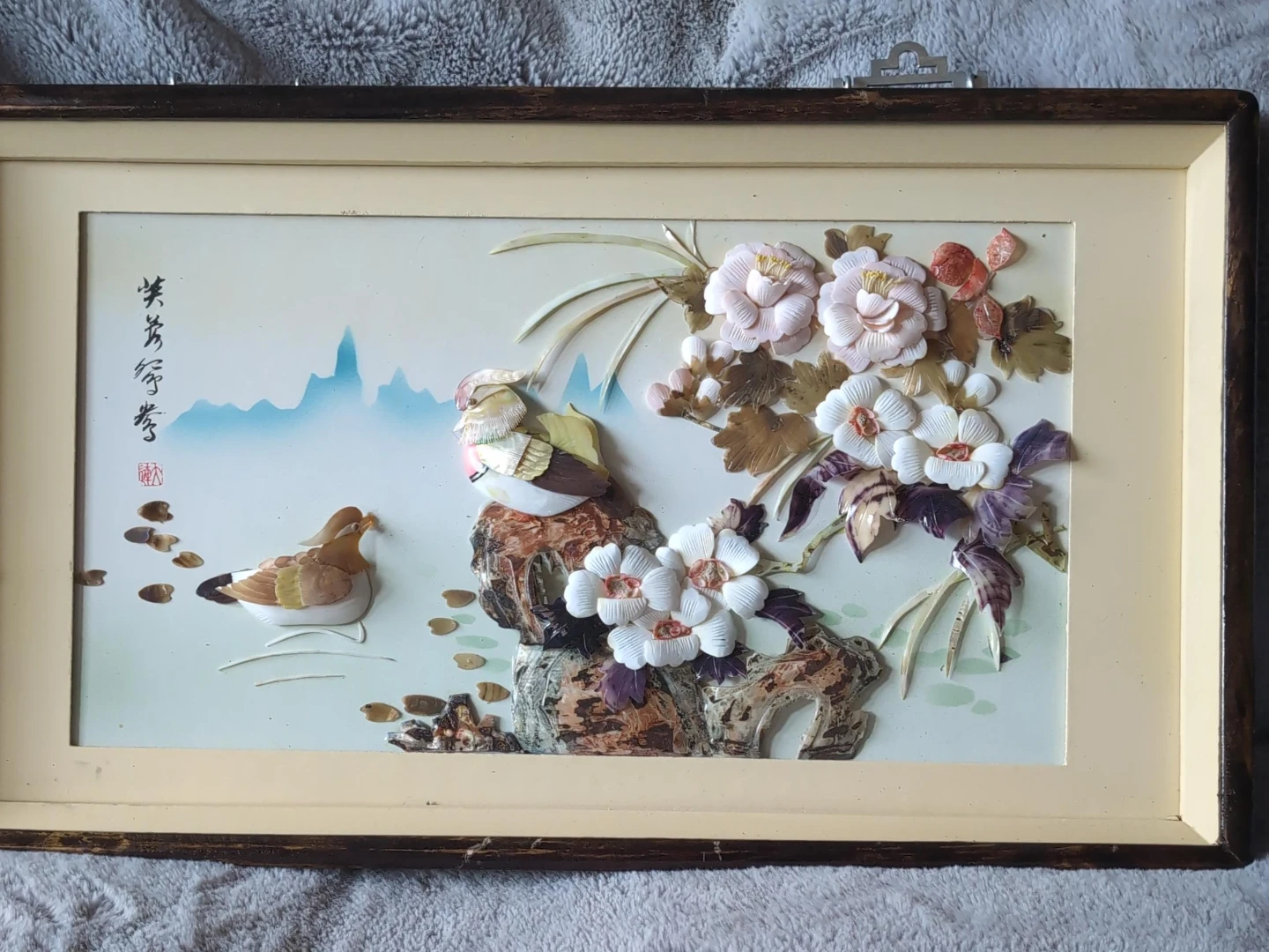 Vintage Framed Floral and Duck Art image indicator(1)