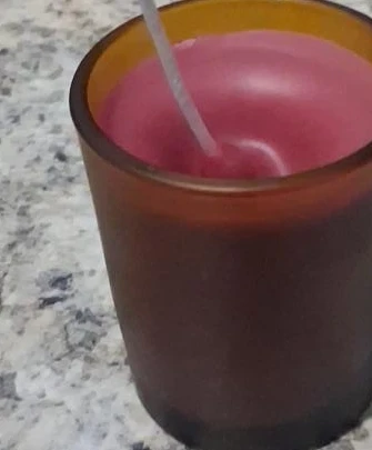 Poured Candle in Brown Glass