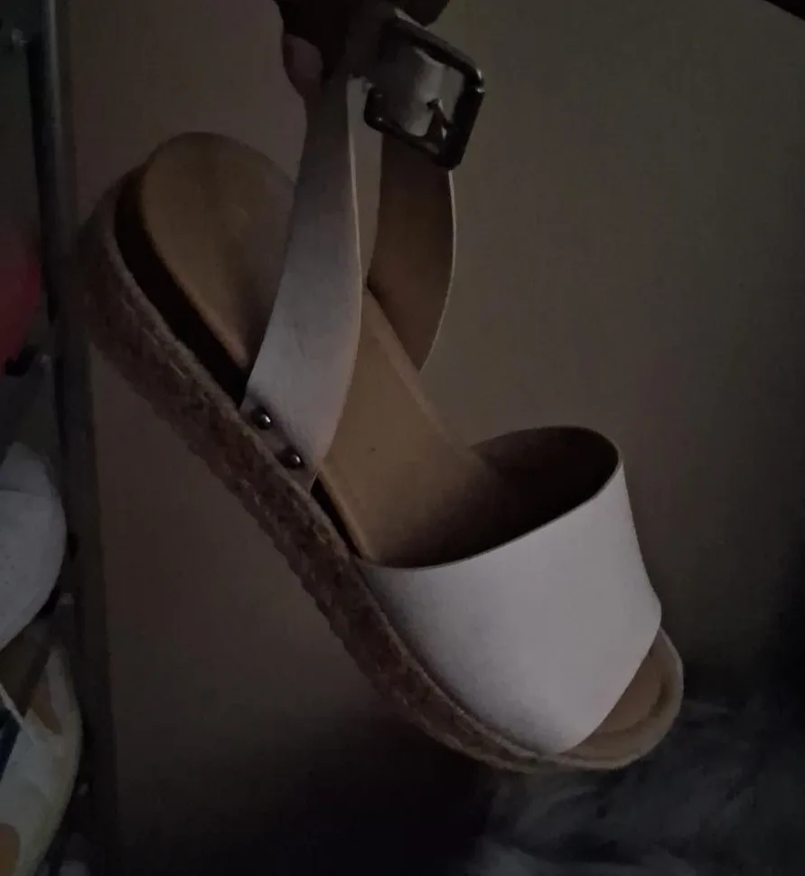 White Espadrille Platform Sandals