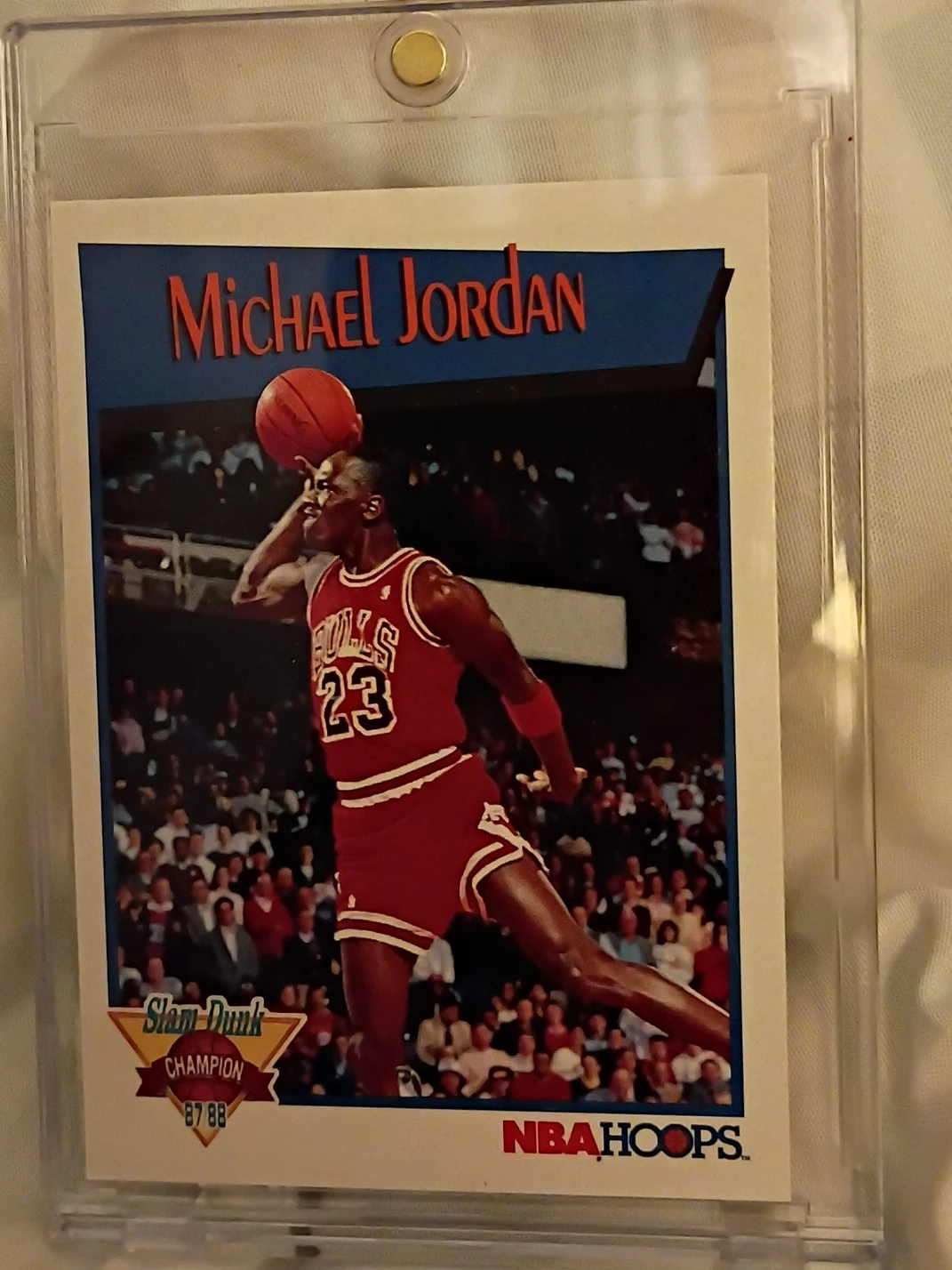 1991 NBA Hoops Michael Jordan Slam Dunk Champion Trading Card