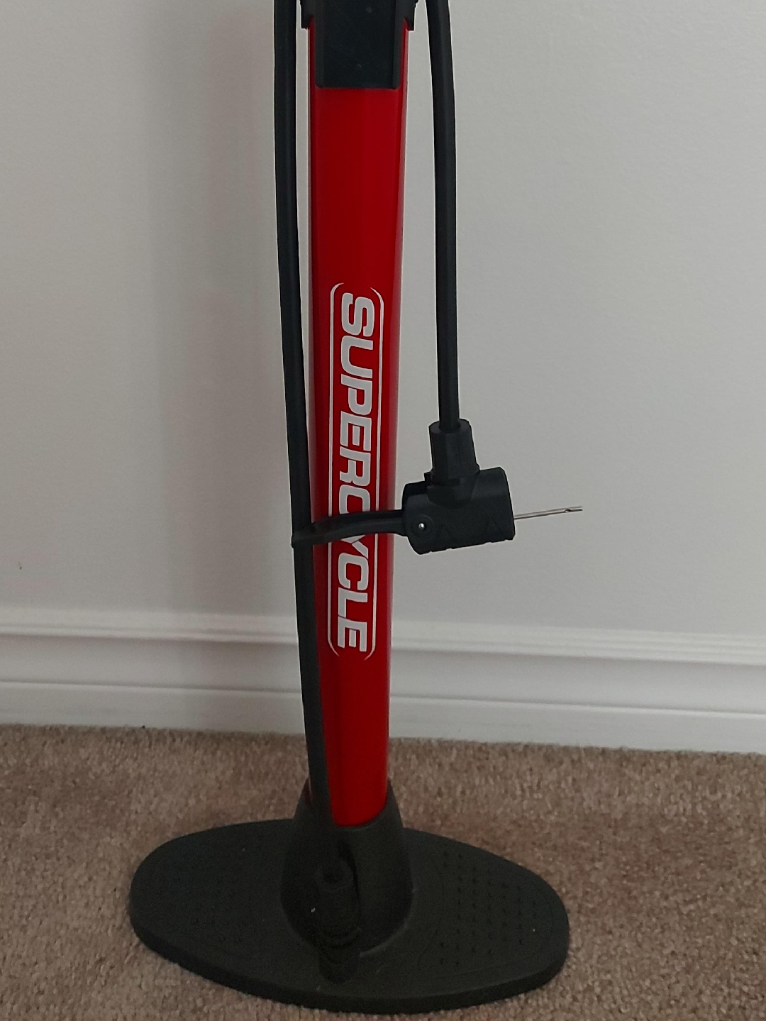 Supercycle Floor Bike Pump - Red