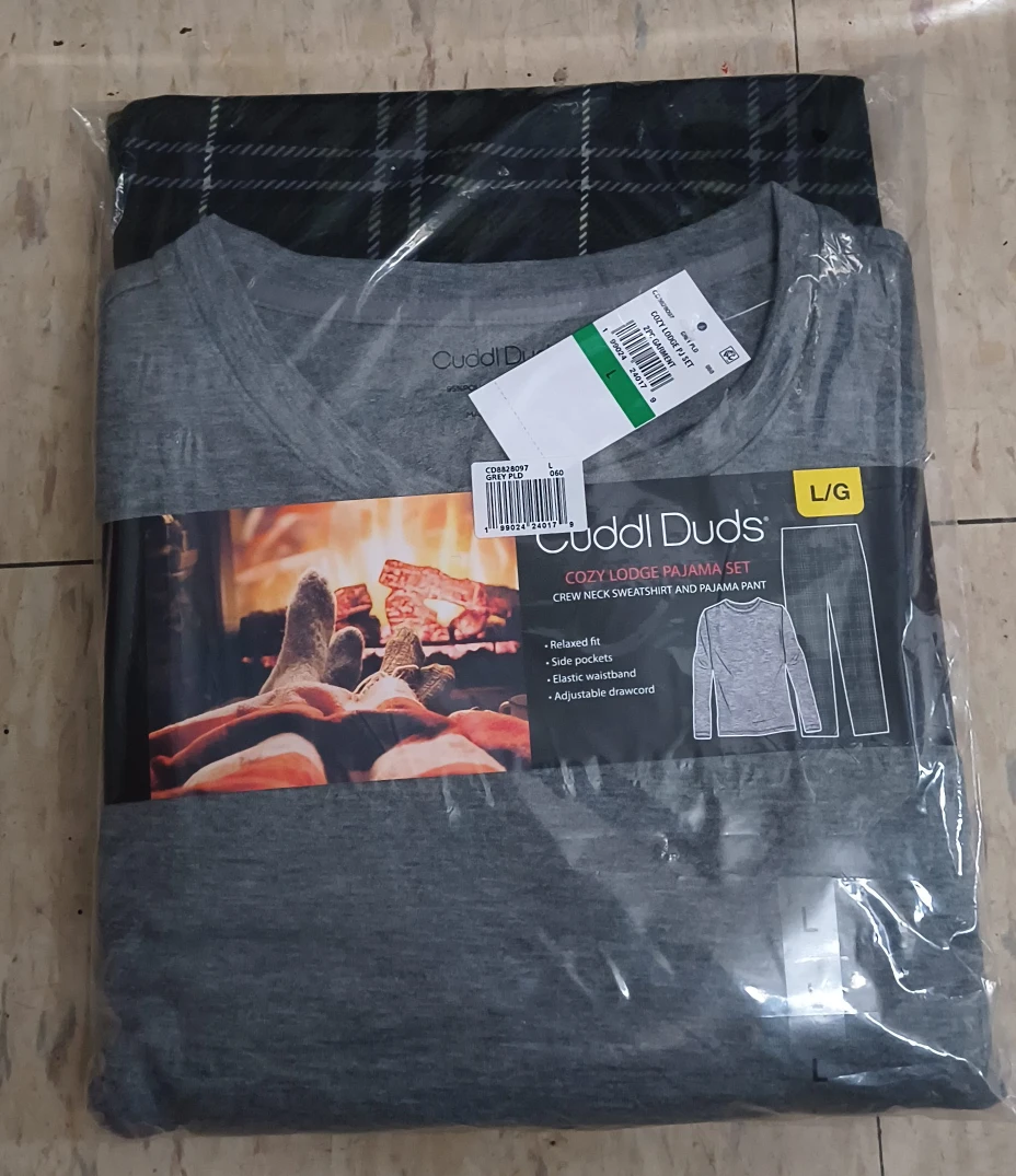 Cuddl Duds Cozy Lodge Pajama Set - L/G